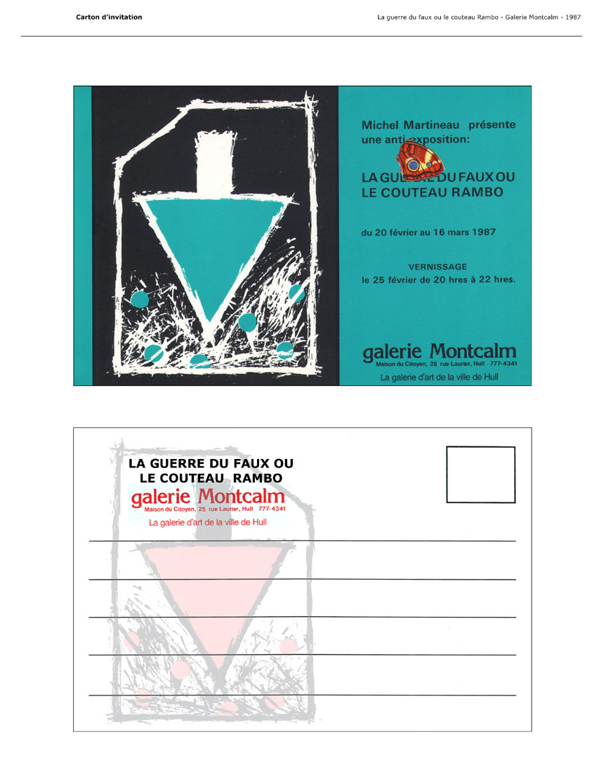1987 — La guerre du faux ou le couteau Rambo
