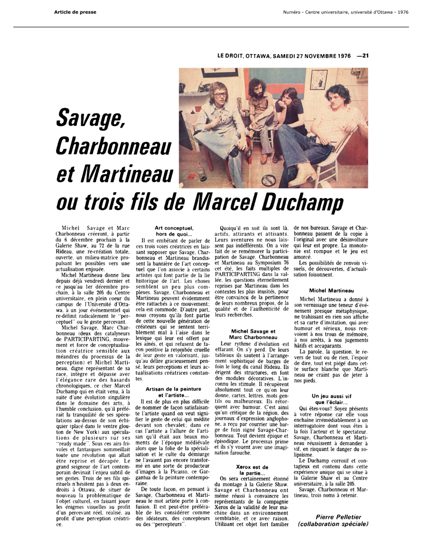 1976 — Le Droit — Savage, Charbonneau et Martineau