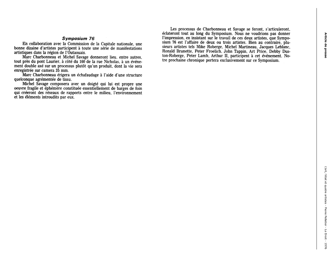 1976 — Le Droit — Symposium 76